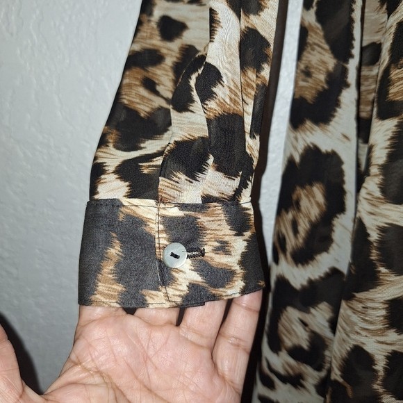 Ivy Jane Leopard Print Semi-Sheer Boho Hi Low Tunic/Dress Size XS - Picture 5 of 9